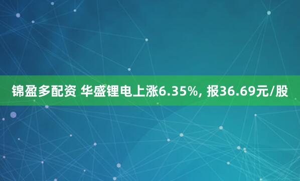 锦盈多配资 华盛锂电上涨6.35%, 报36.69元/股